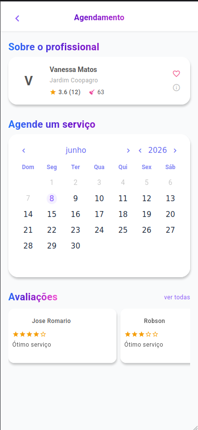 Tela de Agendamento