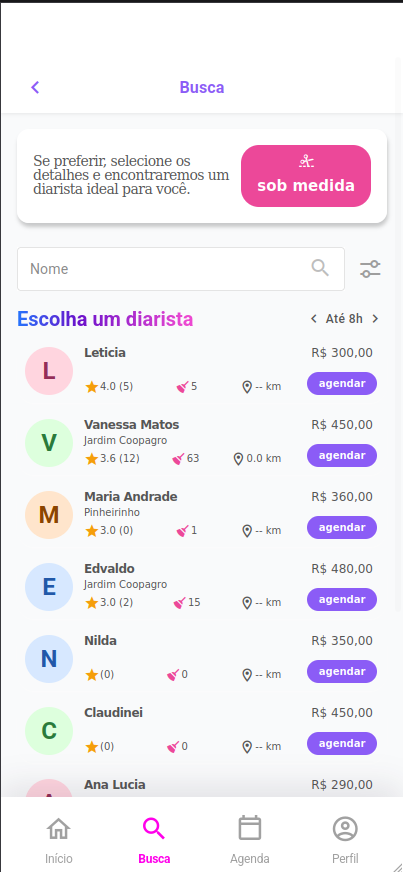 Tela de Busca