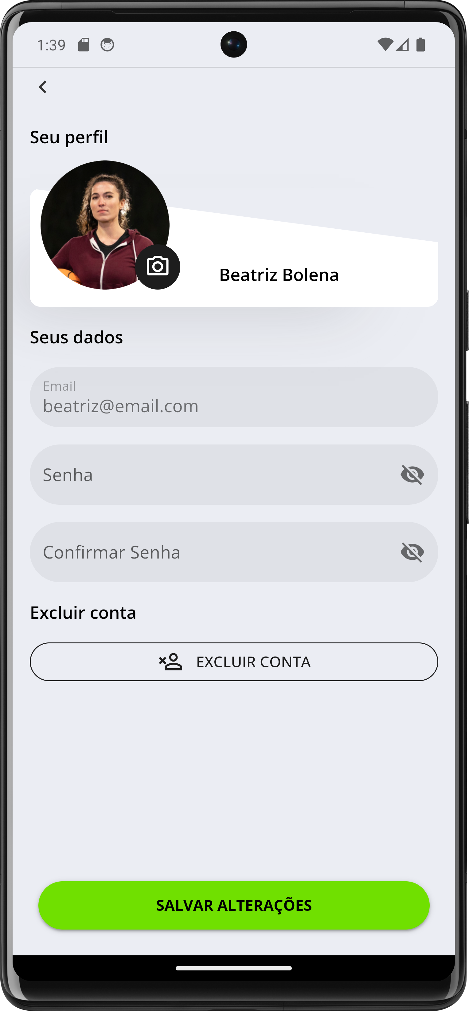 Imagem do app no celular a tela de marcar um horário com o personal