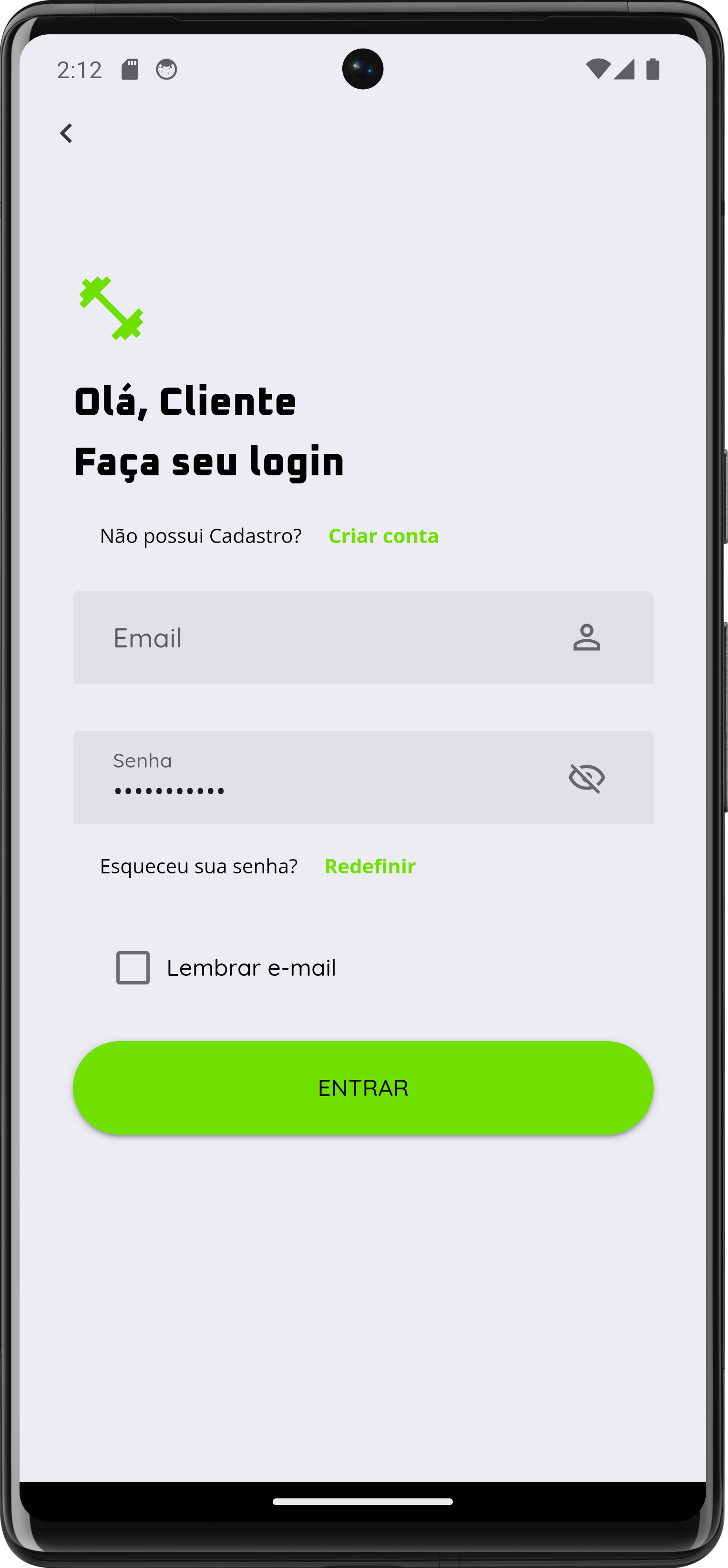 Imagem do app no celular com a tela de checkin